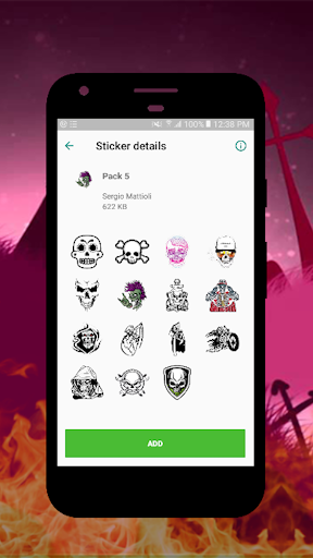 Skull Stickers For WhatsApp - Image screenshot of android app