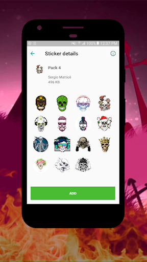Skull Stickers For WhatsApp - Image screenshot of android app