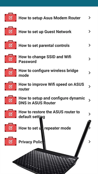 Asus Modem Router Guide - Image screenshot of android app