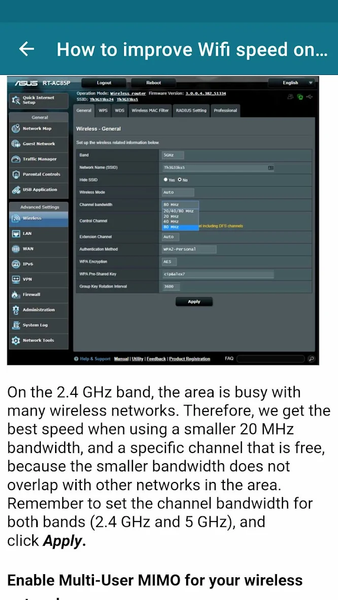 Asus Modem Router Guide - Image screenshot of android app