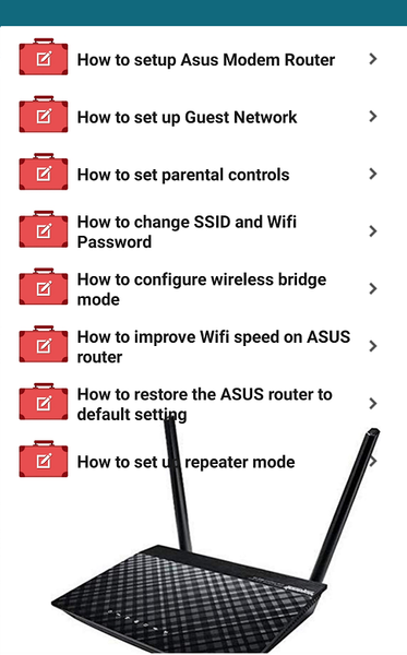 Asus Modem Router Guide - Image screenshot of android app