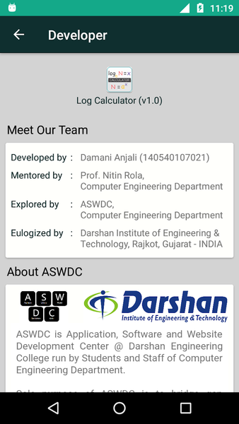 Log Calculator - Image screenshot of android app