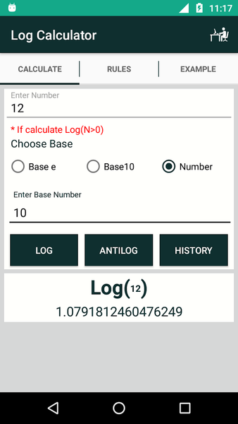 Log Calculator - Image screenshot of android app