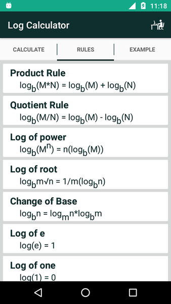 Log Calculator - Image screenshot of android app