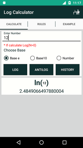Log Calculator - Image screenshot of android app