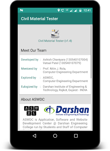 Civil Material Tester - Image screenshot of android app