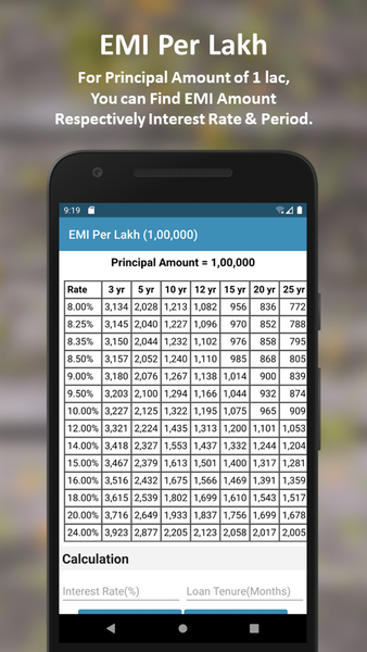 EMI Calculator - Image screenshot of android app