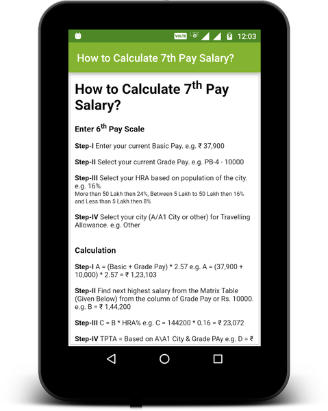 7th Pay Commission Salary Calc - Image screenshot of android app