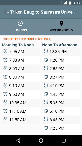 RMTS BRTS Time Table - Image screenshot of android app