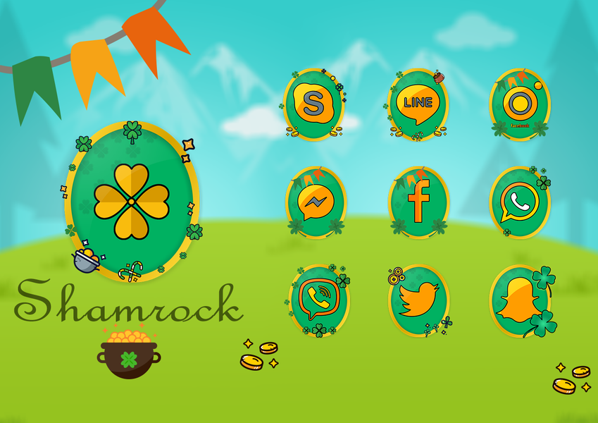 Shamrock - Icon Pack - عکس برنامه موبایلی اندروید