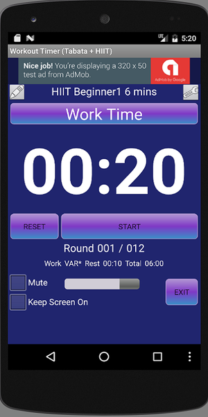 Workout Timer (Tabata + HIIT) - Image screenshot of android app