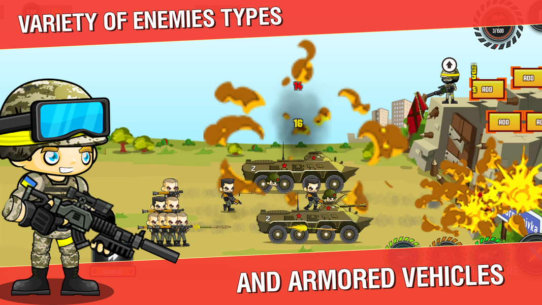Freedom fight defense: WarZone - Gameplay image of android game