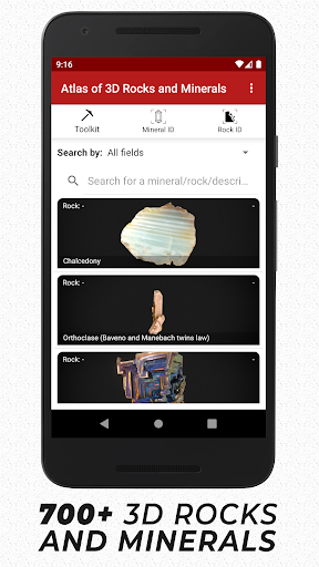 Atlas of ۳D Rocks and Minerals - عکس برنامه موبایلی اندروید