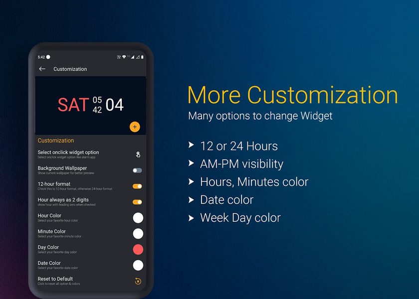 Clock Widget - عکس برنامه موبایلی اندروید
