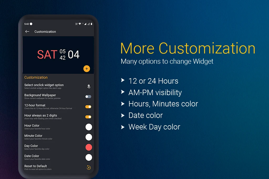 Clock Widget - عکس برنامه موبایلی اندروید