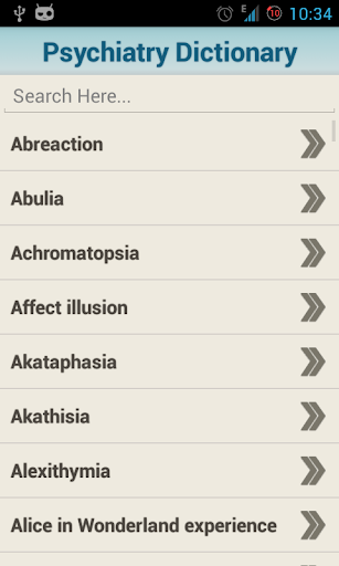 Medical Psychiatric Dictionary - Image screenshot of android app