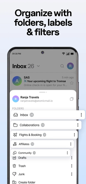Atomic Mail: Private Email - عکس برنامه موبایلی اندروید