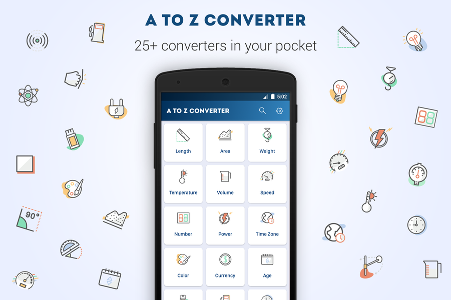 Unit, Age, Time Zone Converter - عکس برنامه موبایلی اندروید