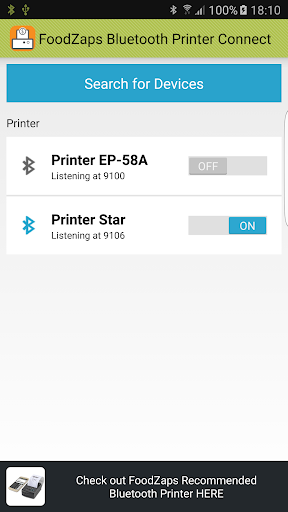 Bluetooth POS Printer Boost (FoodZaps POS Only) - عکس برنامه موبایلی اندروید