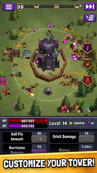 Evil Tower - Idle Defense TD - Gameplay image of android game