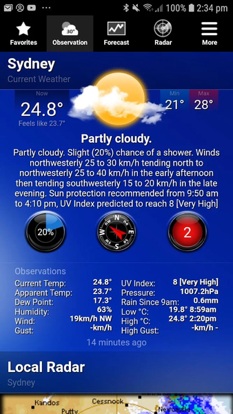 AUS Weather - عکس برنامه موبایلی اندروید