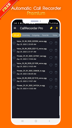 Call Recorder Free - auto call recorder free - Image screenshot of android app