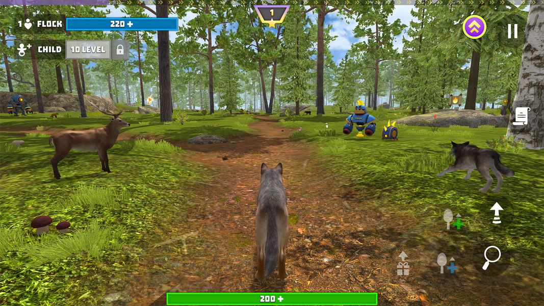 Wolf Hero: Animals vs Robots - Gameplay image of android game