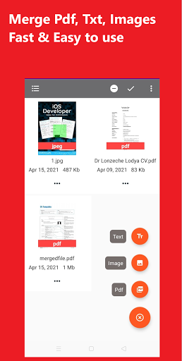 Combine PDF files - Merge PDF - Image screenshot of android app