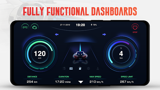 GPS Speedometer OBD2 Dashboard - Image screenshot of android app