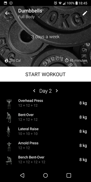 Dumbbell Home Workout - Image screenshot of android app