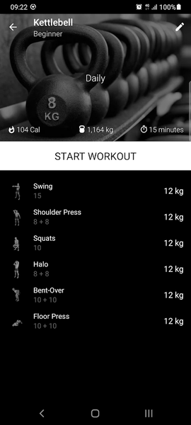 Kettlebell Home Workout - Image screenshot of android app