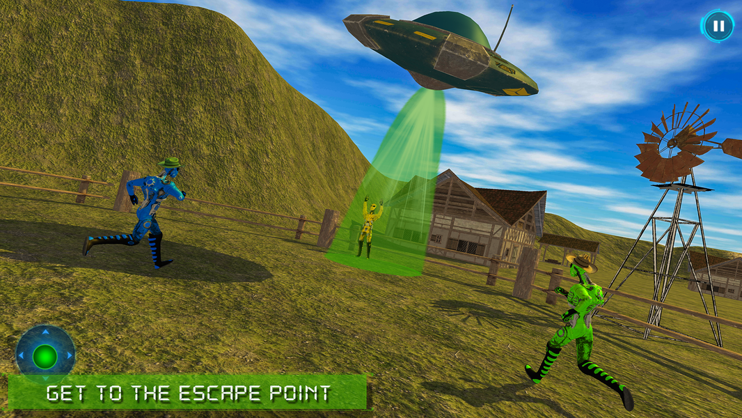 Area 51 Green Grandpa Alien ga - Gameplay image of android game