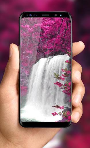 Waterfall Flower live Wallpaper ۲۰۱۸: ۳D Aquarium - عکس برنامه موبایلی اندروید