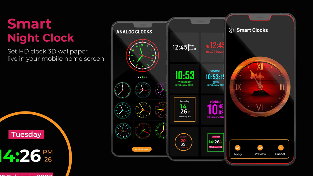 Lock Screen Smart Night Clock - عکس برنامه موبایلی اندروید