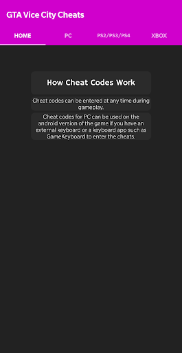 Cheat Codes for Vice City - Image screenshot of android app