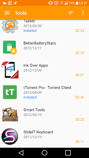 Purchased Apps (Reinstall your paid apps & games) - Image screenshot of android app