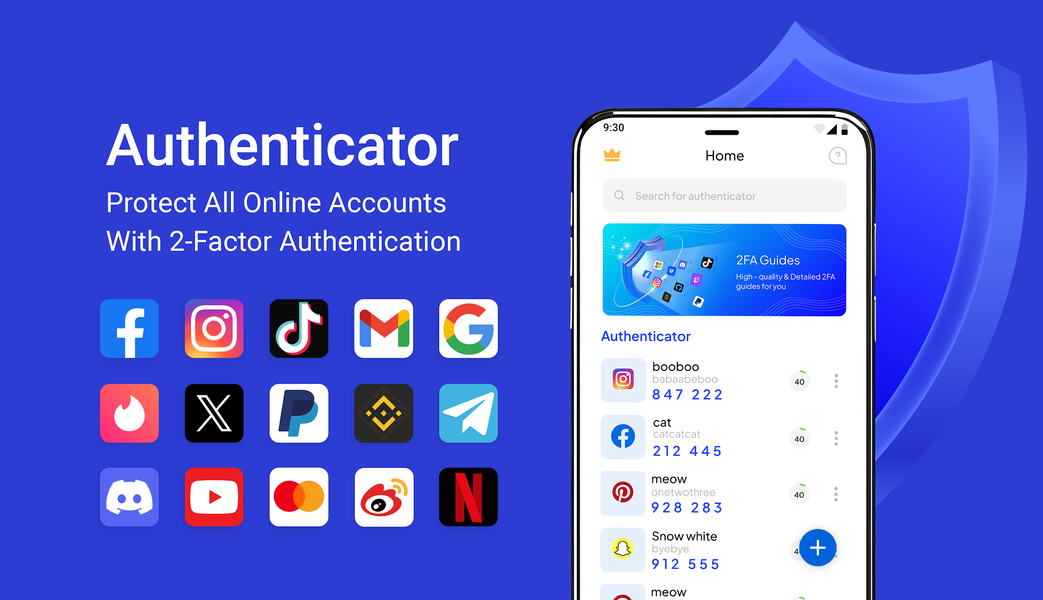 Authenticator App - 2FA Auth - عکس برنامه موبایلی اندروید