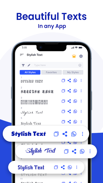Stylish Text: Cute Fonts Style - عکس برنامه موبایلی اندروید