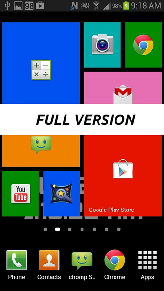 WP8 Widget Launcher Win 8 DEMO - Image screenshot of android app