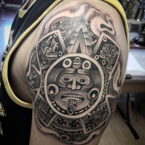 aztec calendar drawing tattoo