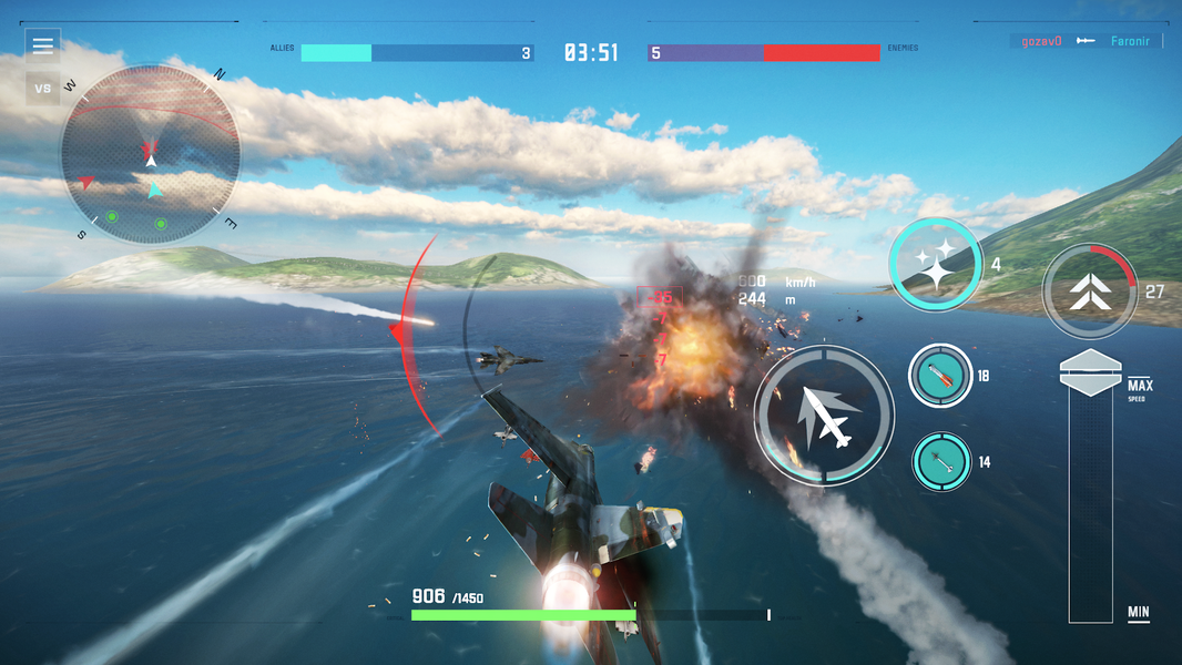Sky Combat 2: Air Combat PvP - Gameplay image of android game