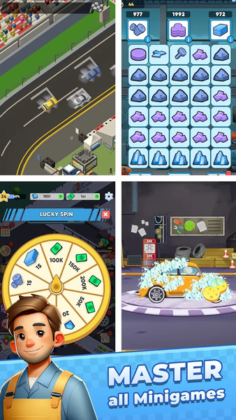 Chrome Garage: Idle Cars - Gameplay image of android game