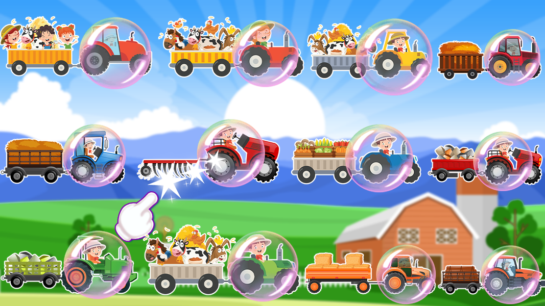 Kids Farm Tractors on Hills - Gameplay image of android game