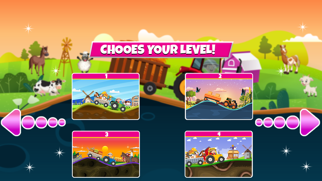 Kids Farm Tractors on Hills - Gameplay image of android game