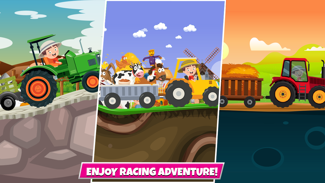 Kids Farm Tractors on Hills - Gameplay image of android game