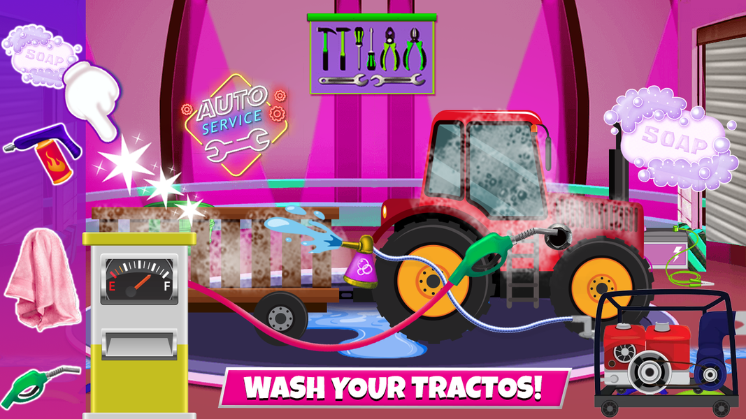 Kids Farm Tractors on Hills - Gameplay image of android game