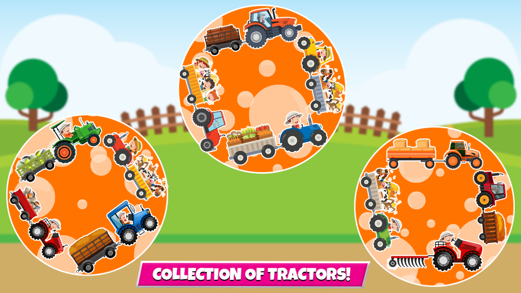 Kids Farm Tractors on Hills - Gameplay image of android game