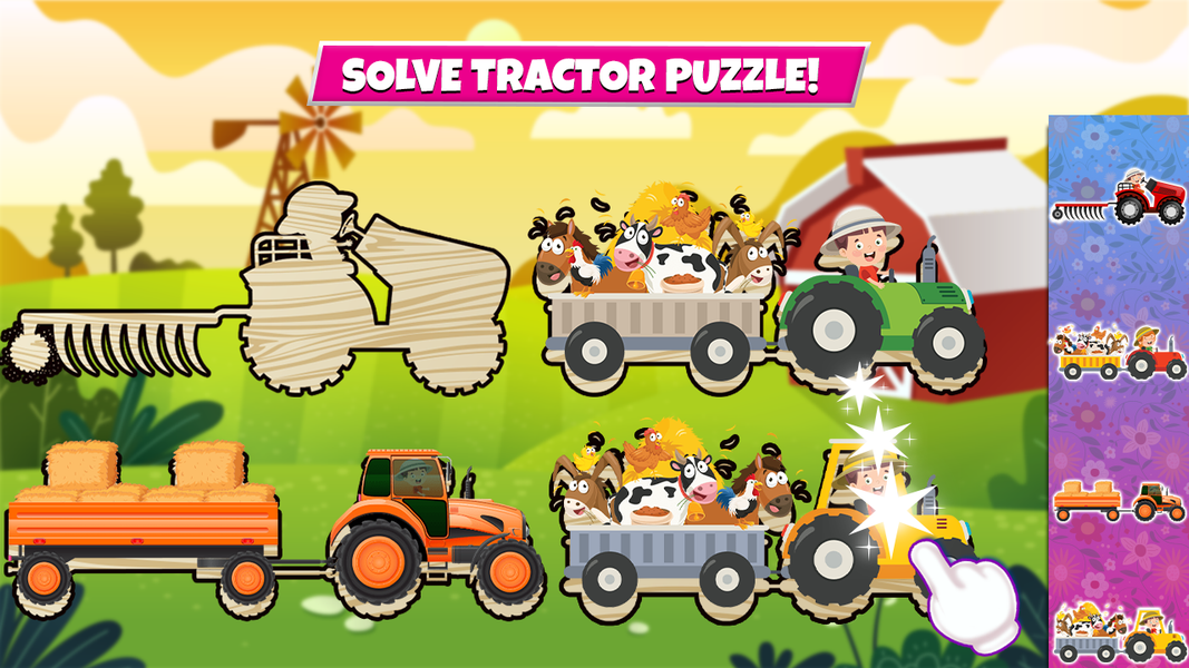 Kids Farm Tractors on Hills - عکس بازی موبایلی اندروید