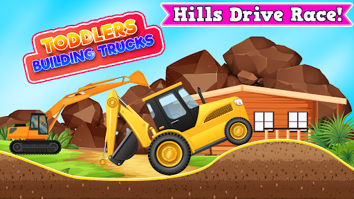 Toddler Builder Trucks On Hill - Image screenshot of android app