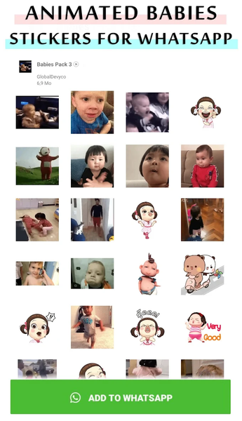 Animated baby WhastApp sticker - Image screenshot of android app